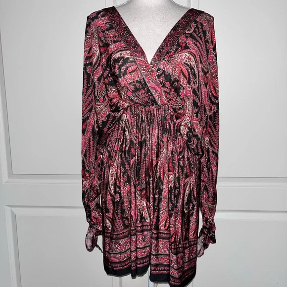 Isabel Marant Red Black Paisley Wyle Dress Size 40 Medium (8)